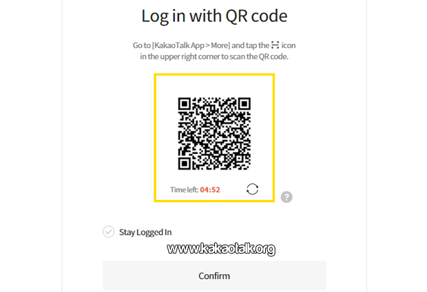 Iniciar sesion usando el Codigo QR en Kakao Talk